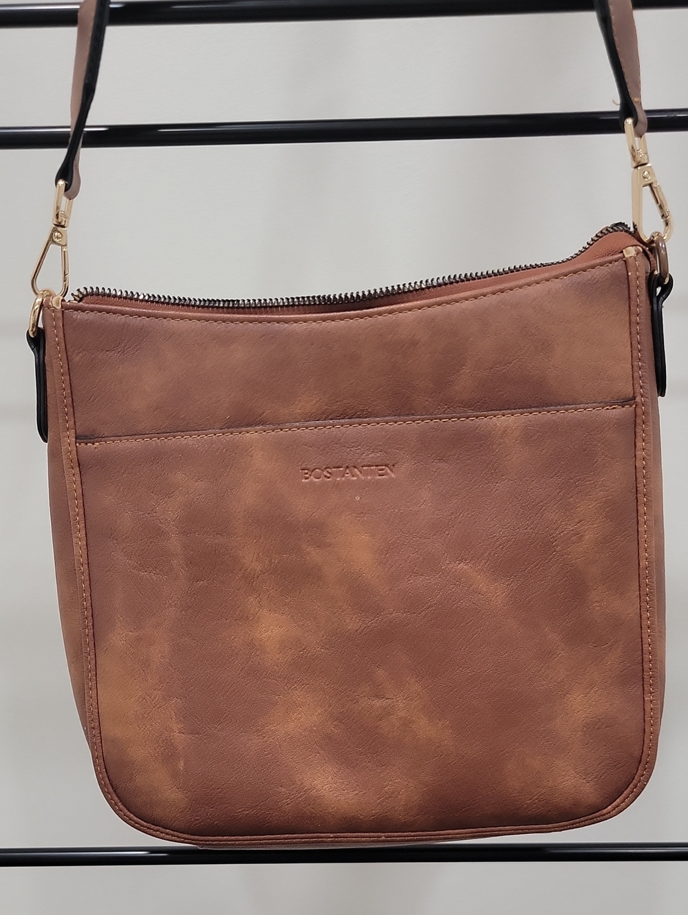 Bostanten Vintage Brown Leather Crossbody Bag